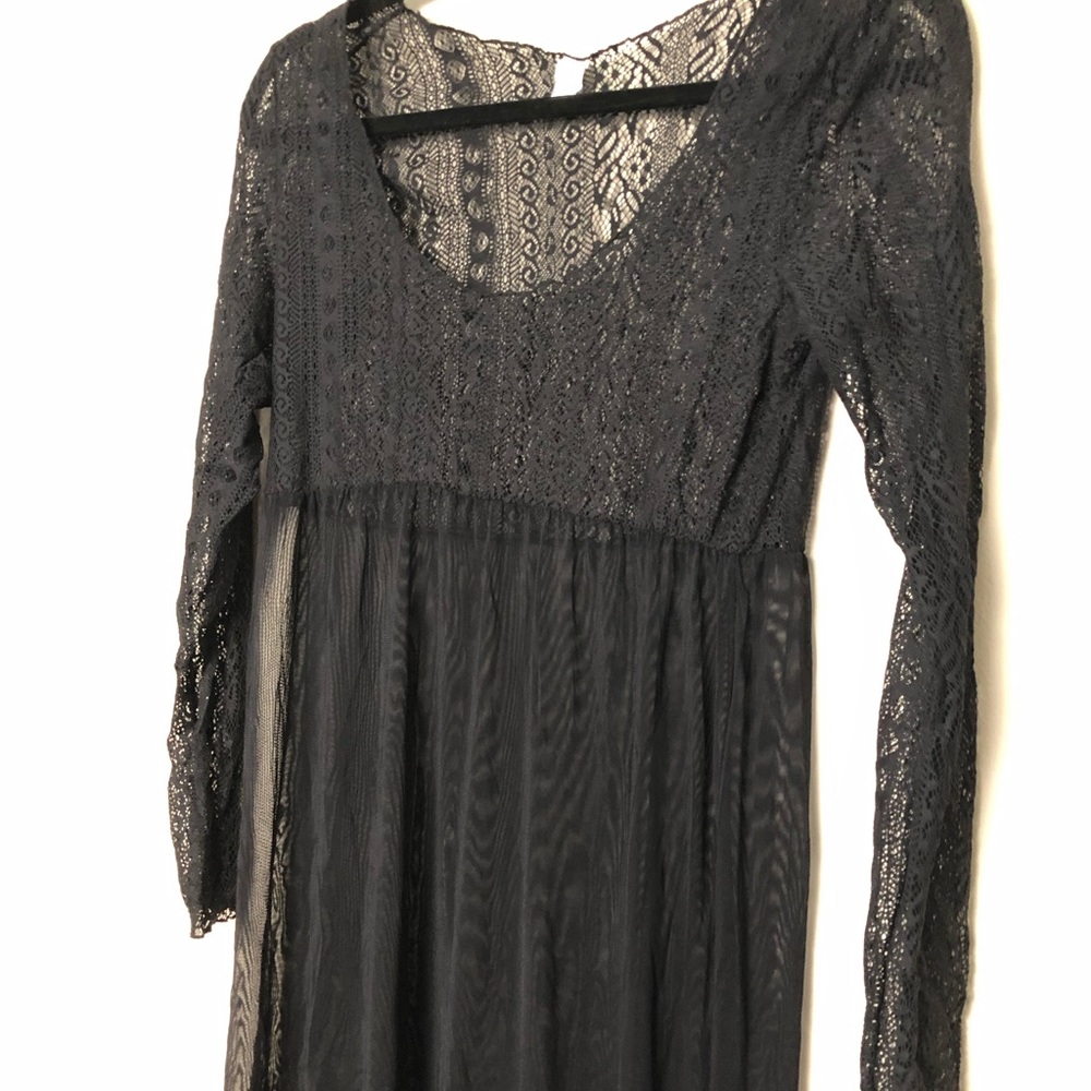 Completely Sheer Black Lace Dress/Tunic